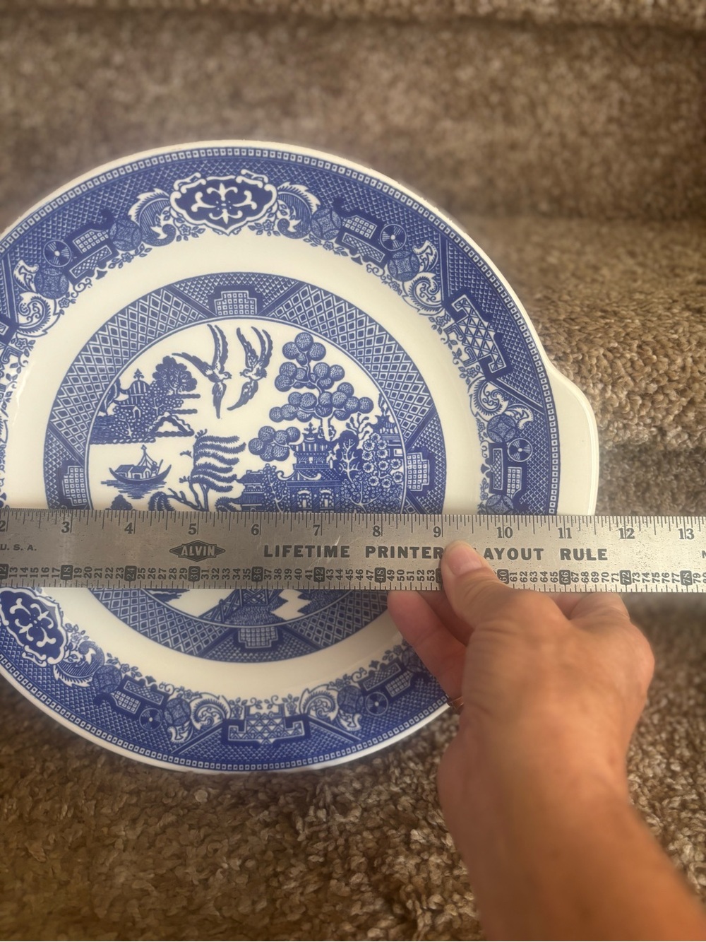 Blue Willow Ceramic Serving platter Classic Blue and White - Picture 2 of 4